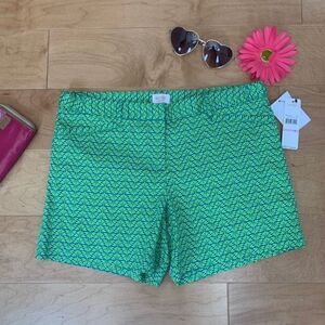 Shelli Segal Los Angeles Green Patterned Shorts size 4